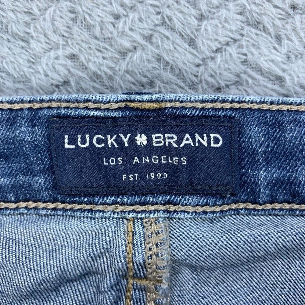 Lucky Brand Sweet Straight Jeans Womens 8/29 Blue Denim Mid Rise Crop Raw Hem